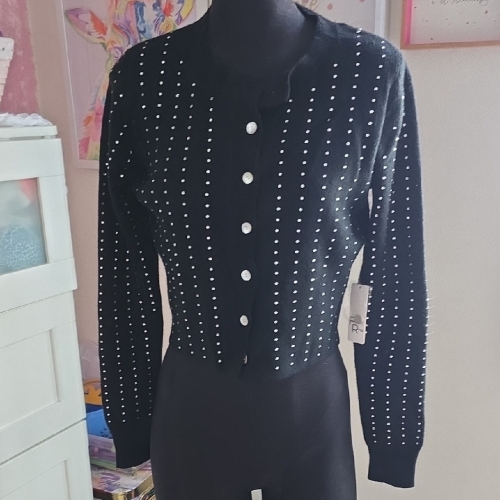 Black‎ Sweater with Rhinestones